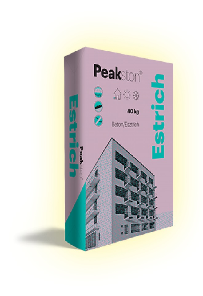 Peakston Estrich 30kg Anyagszükséglet: 18-20 kg / m² /10 mm